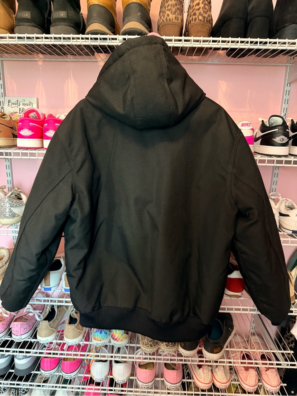 Vintage Carhartt '05 Extreme Arctic J133 BLK Quilted Lining Jacket Work Coat Med - Picture 3 of 10